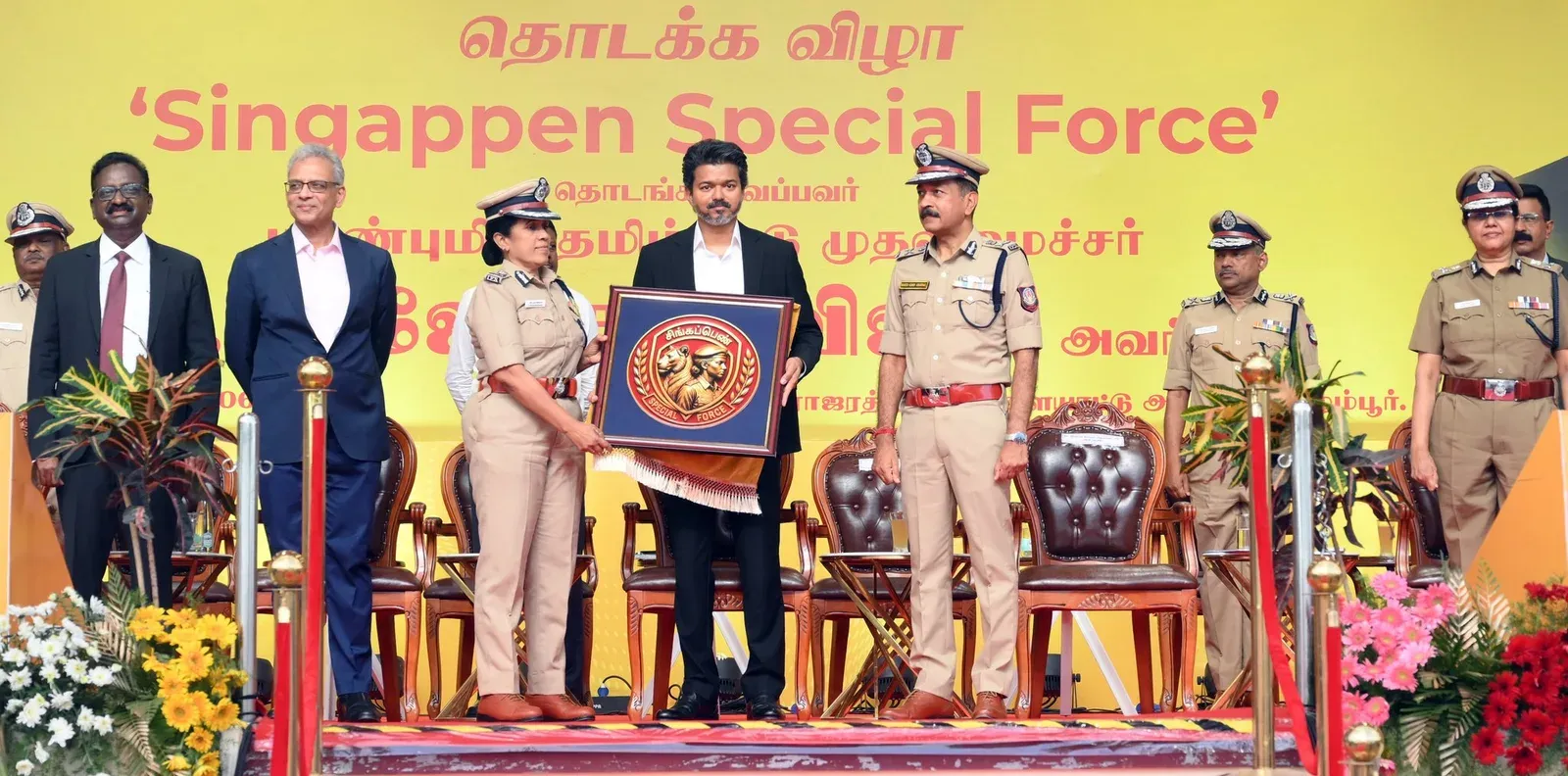 CM Joseph Vijay Launches Singapenn Special Force Emblem