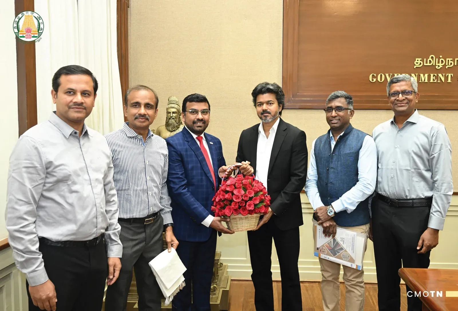 CM Joseph Vijay meets Karur textile exporters at Secretariat