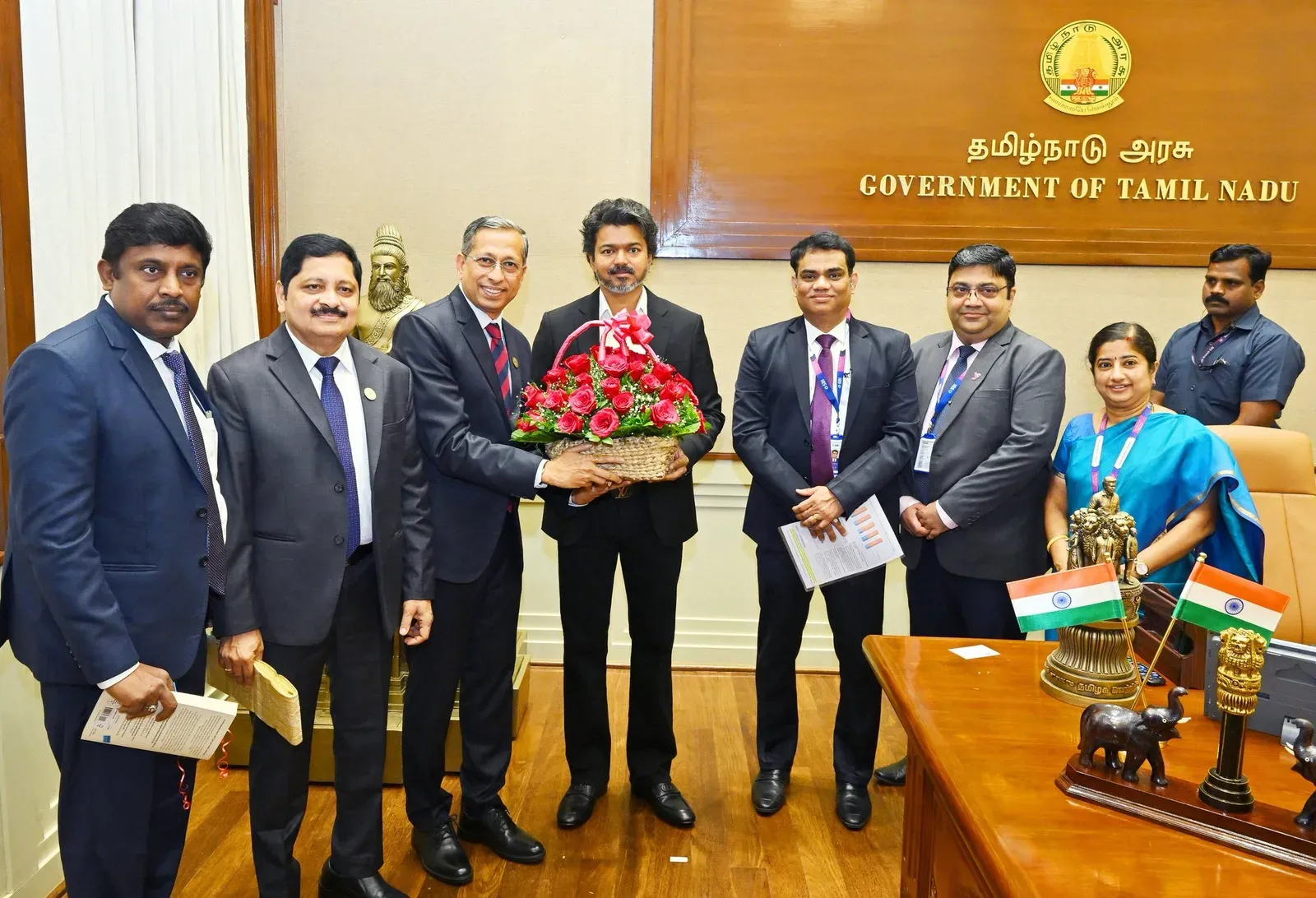 CM Joseph Vijay meets SBI Chennai top brass at Secretariat