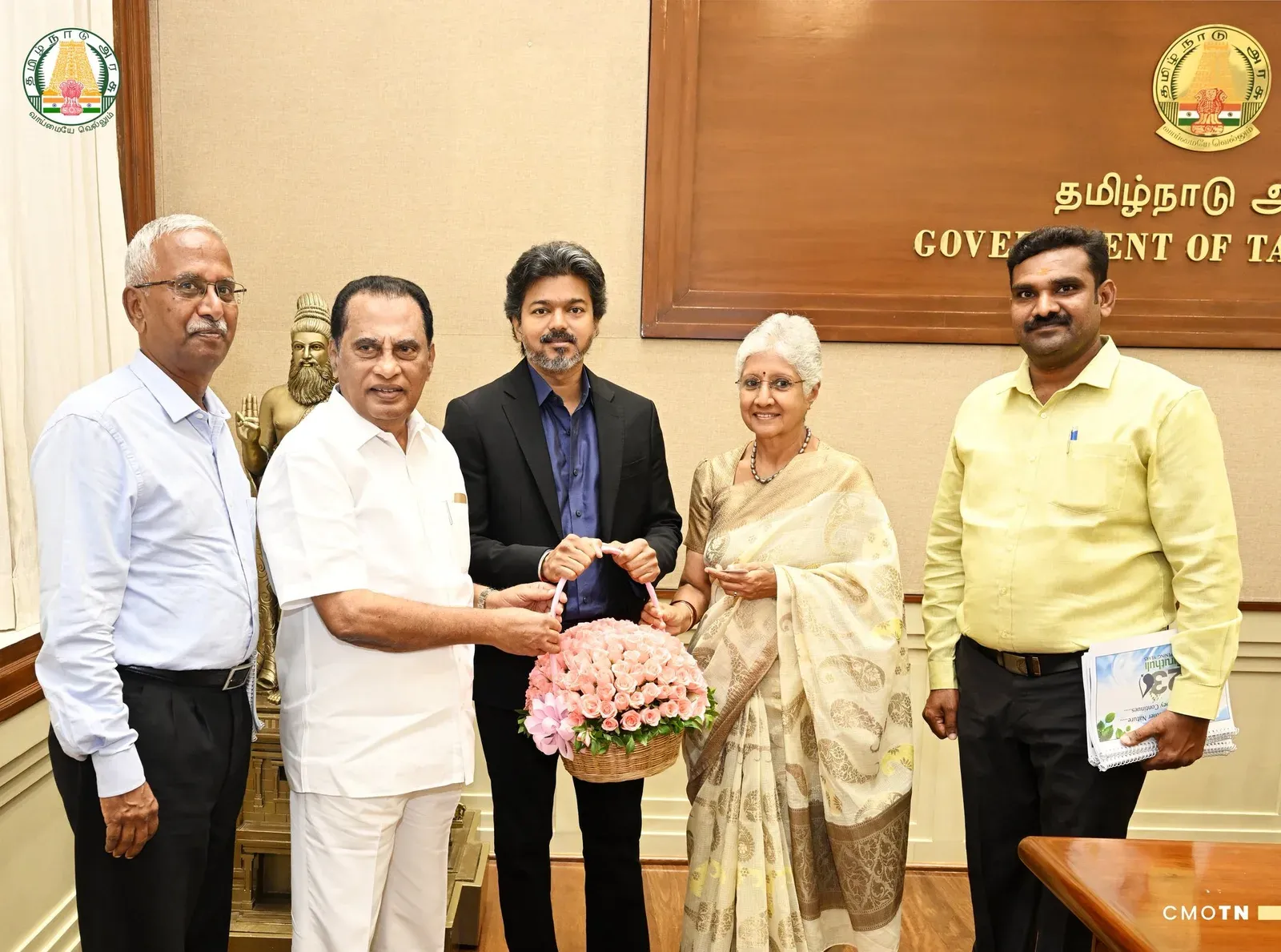 CM Joseph Vijay meets Siruthuli trust at Tamil Nadu Secretariat