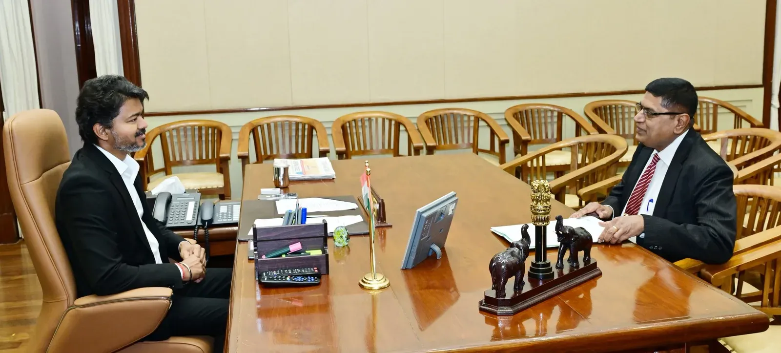 CM Joseph Vijay meets Tamil Nadu Human Rights Commission Chief