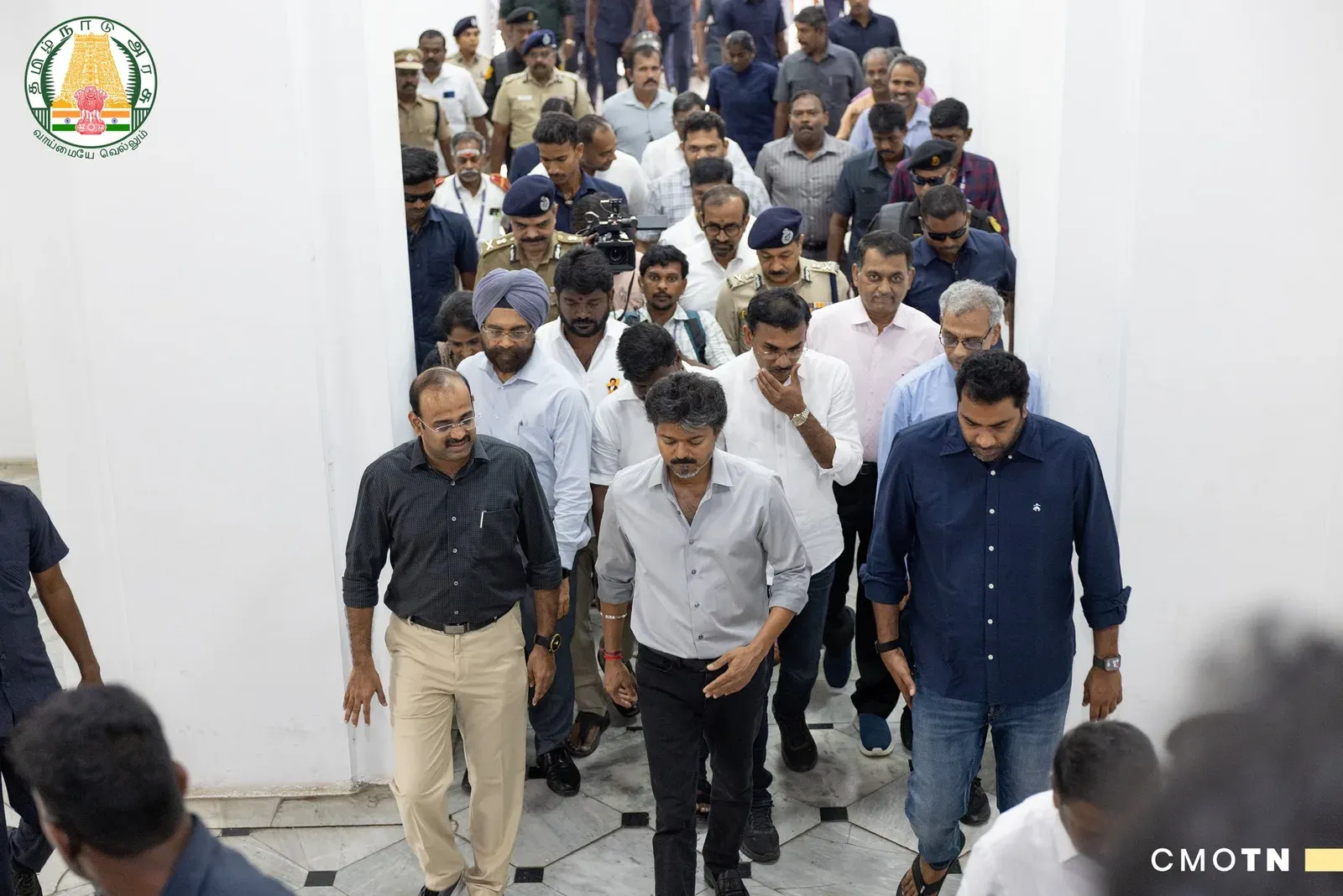 CM Joseph Vijay Reviews Chennai Flood Relief at Ripon Building