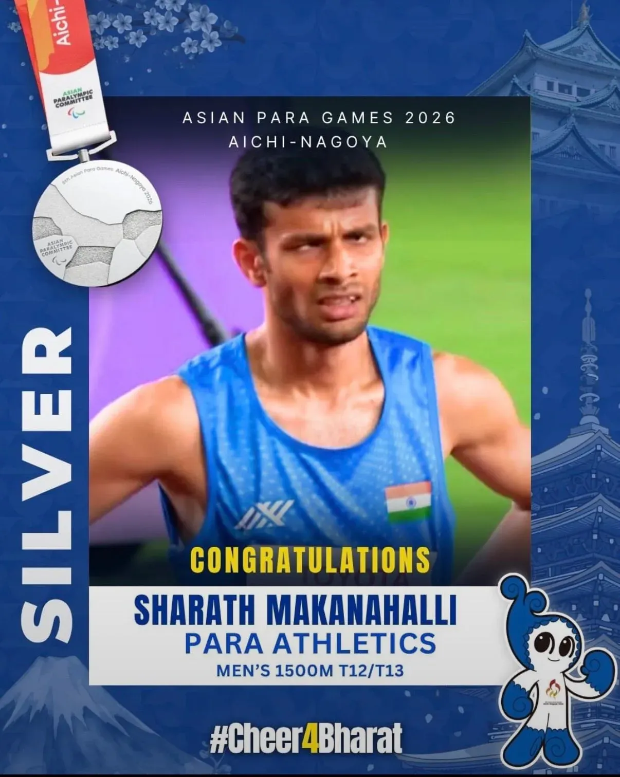 CM Karnataka Hails Sharath Makanahalli's Silver at Asian Para Games