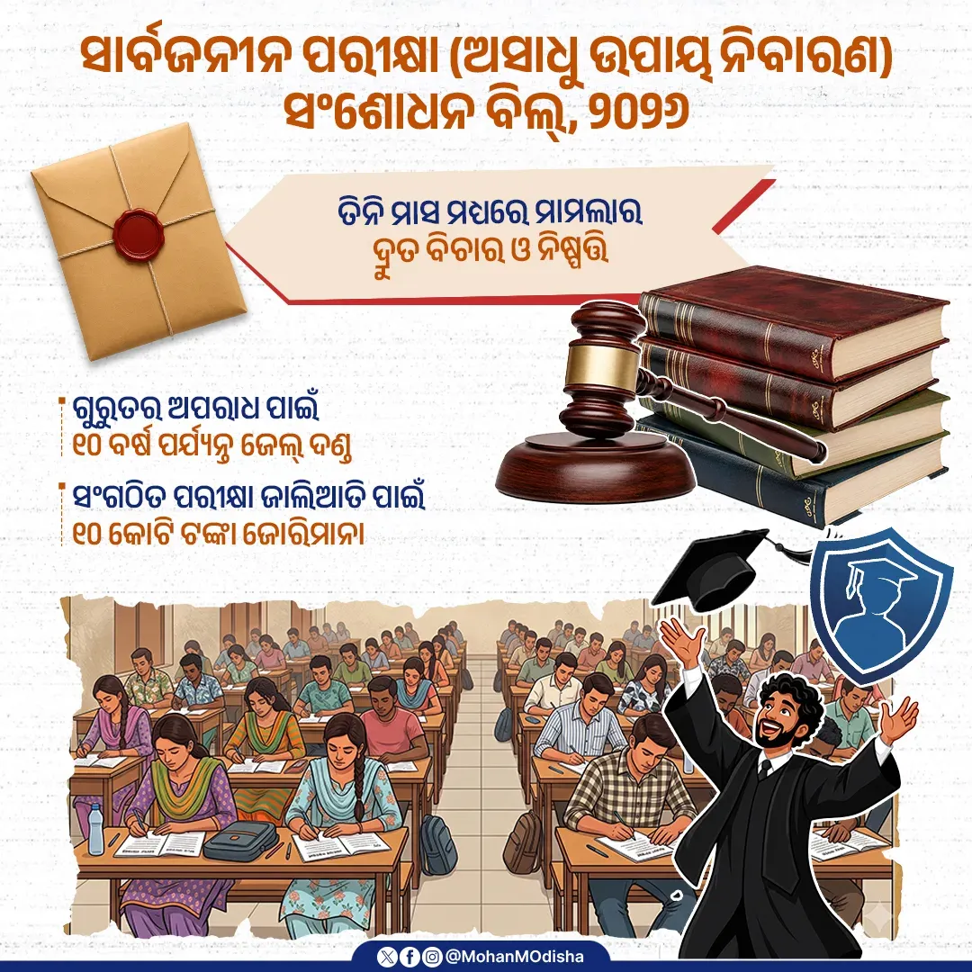 CM Majhi Backs Exam Reform Bill Passed in Lok Sabha