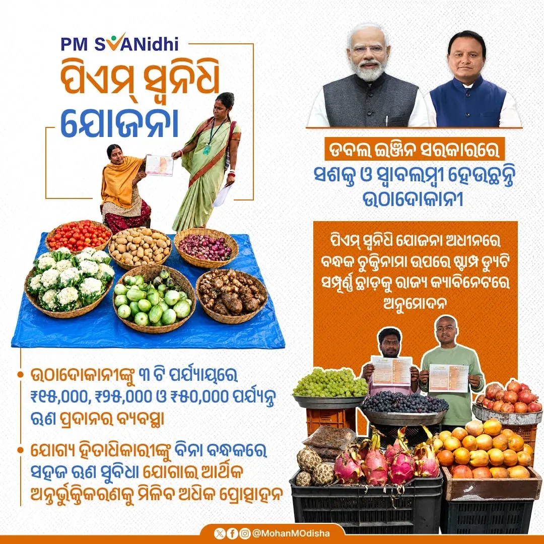 CM Majhi Cabinet Waives Stamp Duty for Street Vendors Under PM SVANidhi