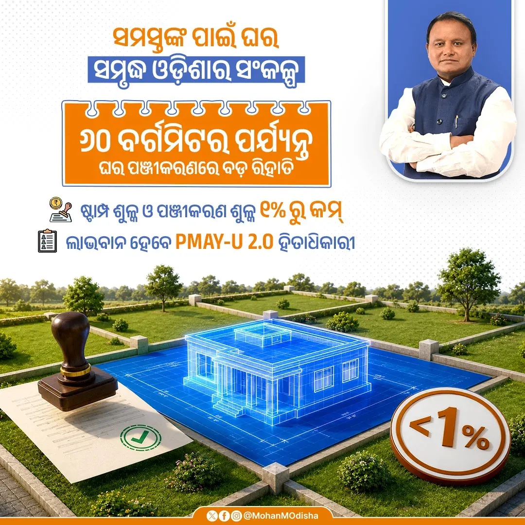 CM Majhi cuts stamp duty for PMAY-U 2.0 homebuyers in Odisha