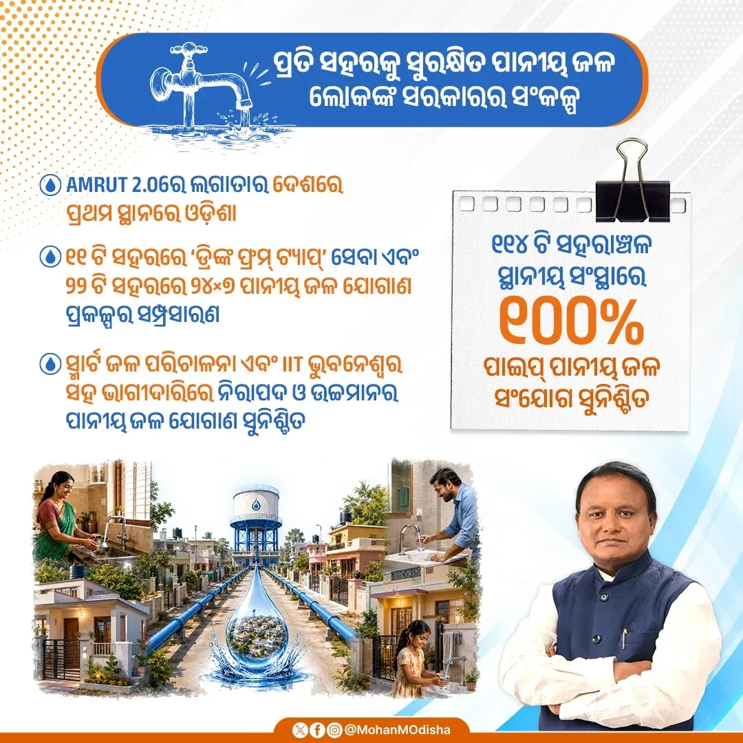 CM Majhi: Odisha leads AMRUT 2.0, targets 24x7 tap water