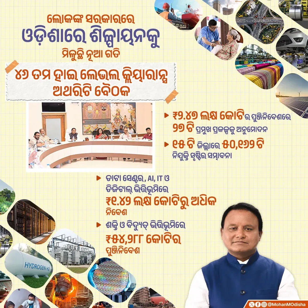 CM Majhi's HLCA Clears ₹2.47 Lakh Crore in 27 Odisha Projects