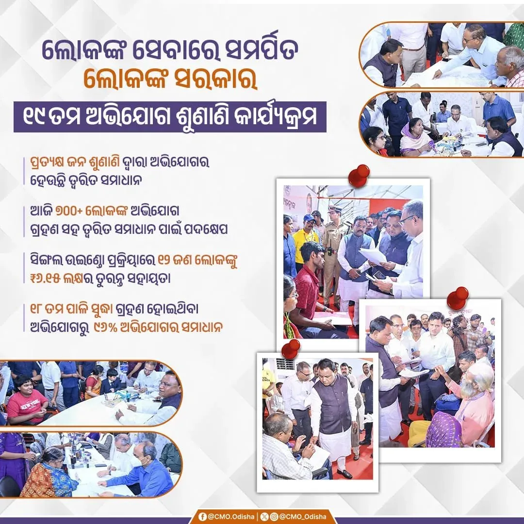 CM Majhi's Office Resolves 96% Grievances, 19th Hearing Gets 700+ Complaints