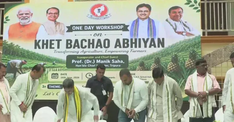 CM Manik Saha Addresses Khet Bachao Abhiyan Event in Tripura