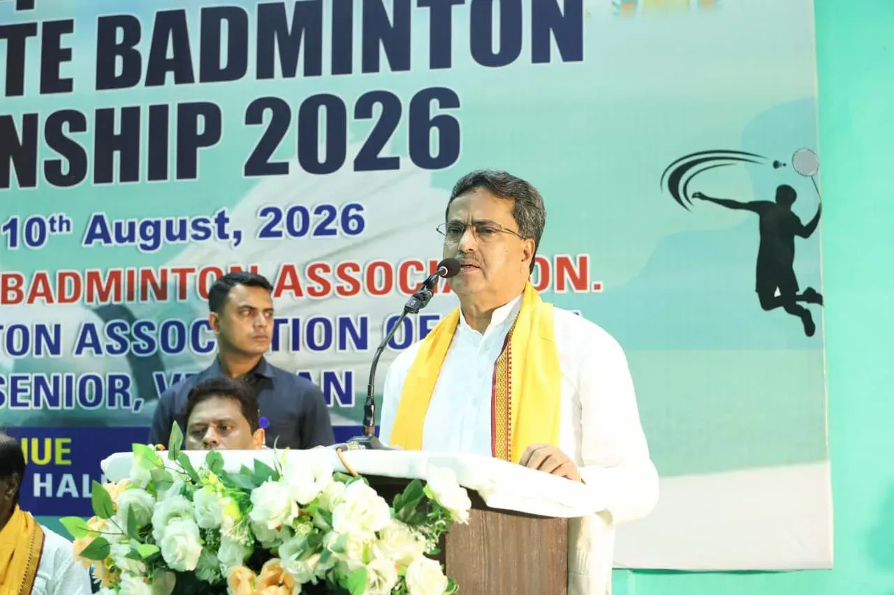 CM Manik Saha at Tripura State Badminton Championship 2026