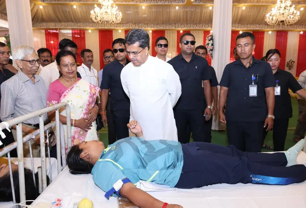 CM Manik Saha attends blood donation camp in Agartala
