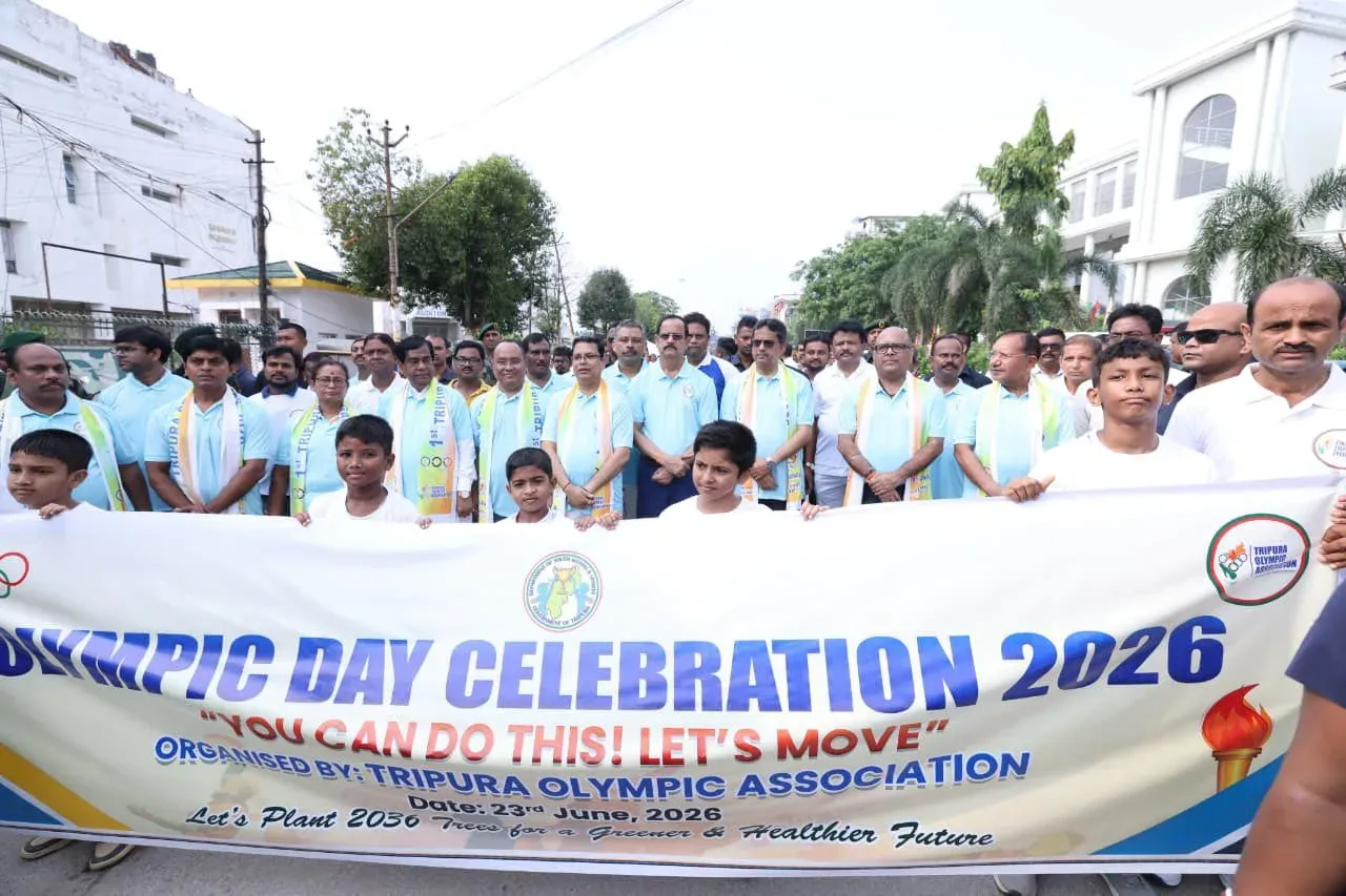 CM Manik Saha Flags Off Olympic Day Rally in Agartala