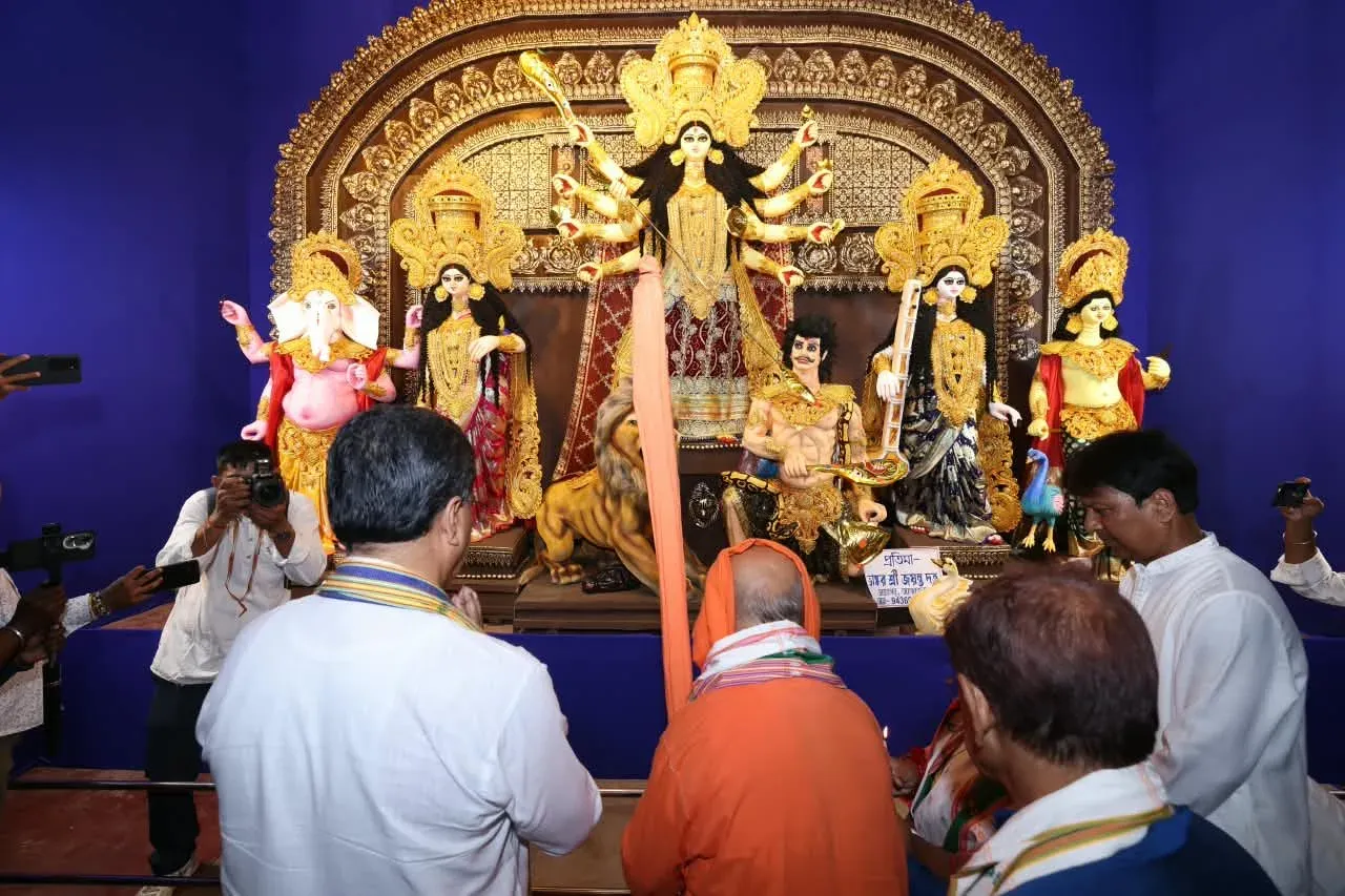 CM Manik Saha Inaugurates Chhatrabandhu Club Durga Puja Pandal