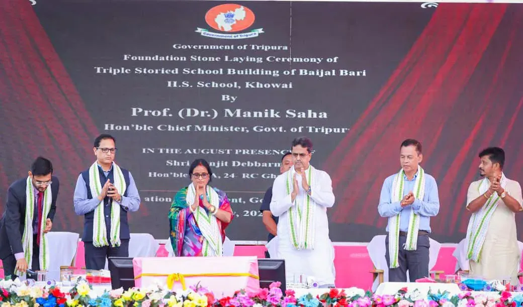 CM Manik Saha Lays Foundation for School Buildings in Khowai