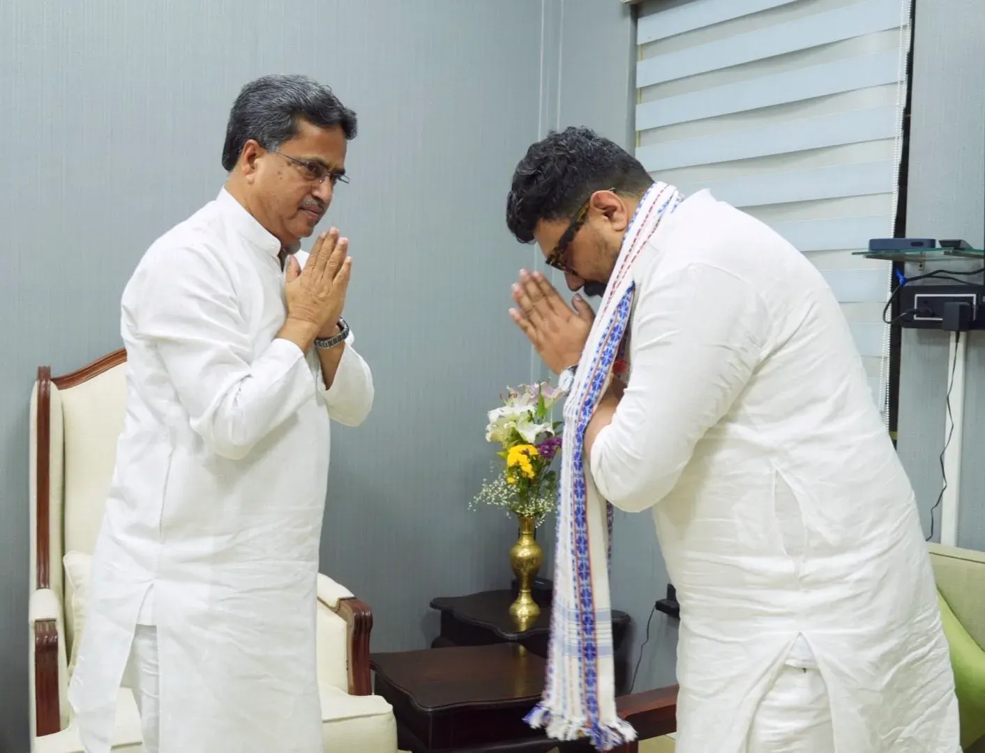 CM Manik Saha meets new BJP Tripura Prabhari Mriganka Deo Barman