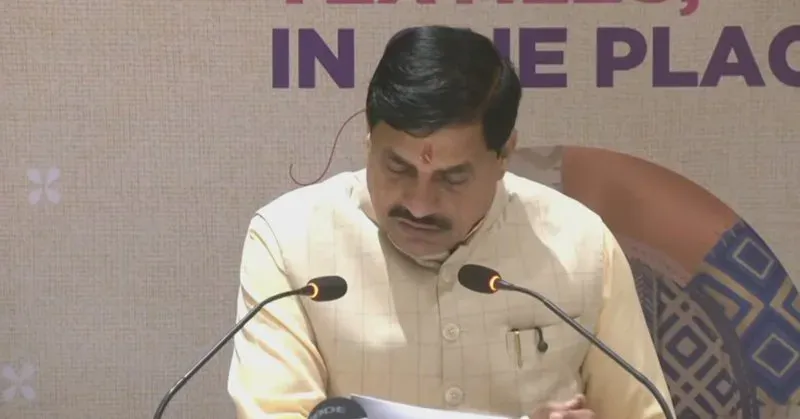 CM Mohan Yadav Briefs Press at Bharat Mandapam on BharatTex2026