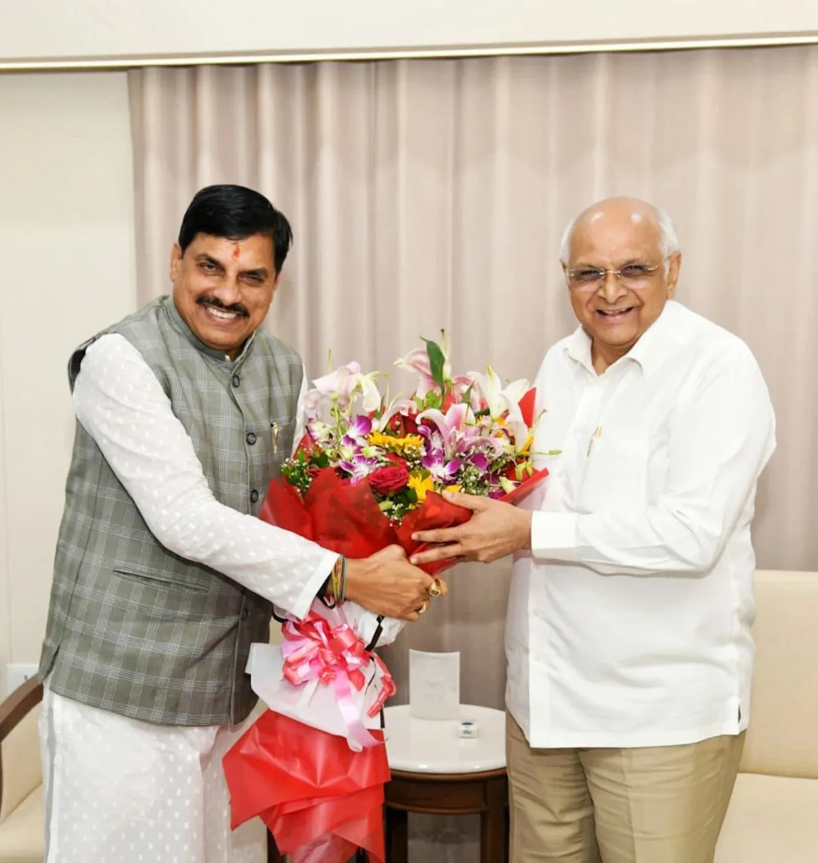 CM Mohan Yadav calls on Gujarat CM Bhupendra Patel in Gandhinagar