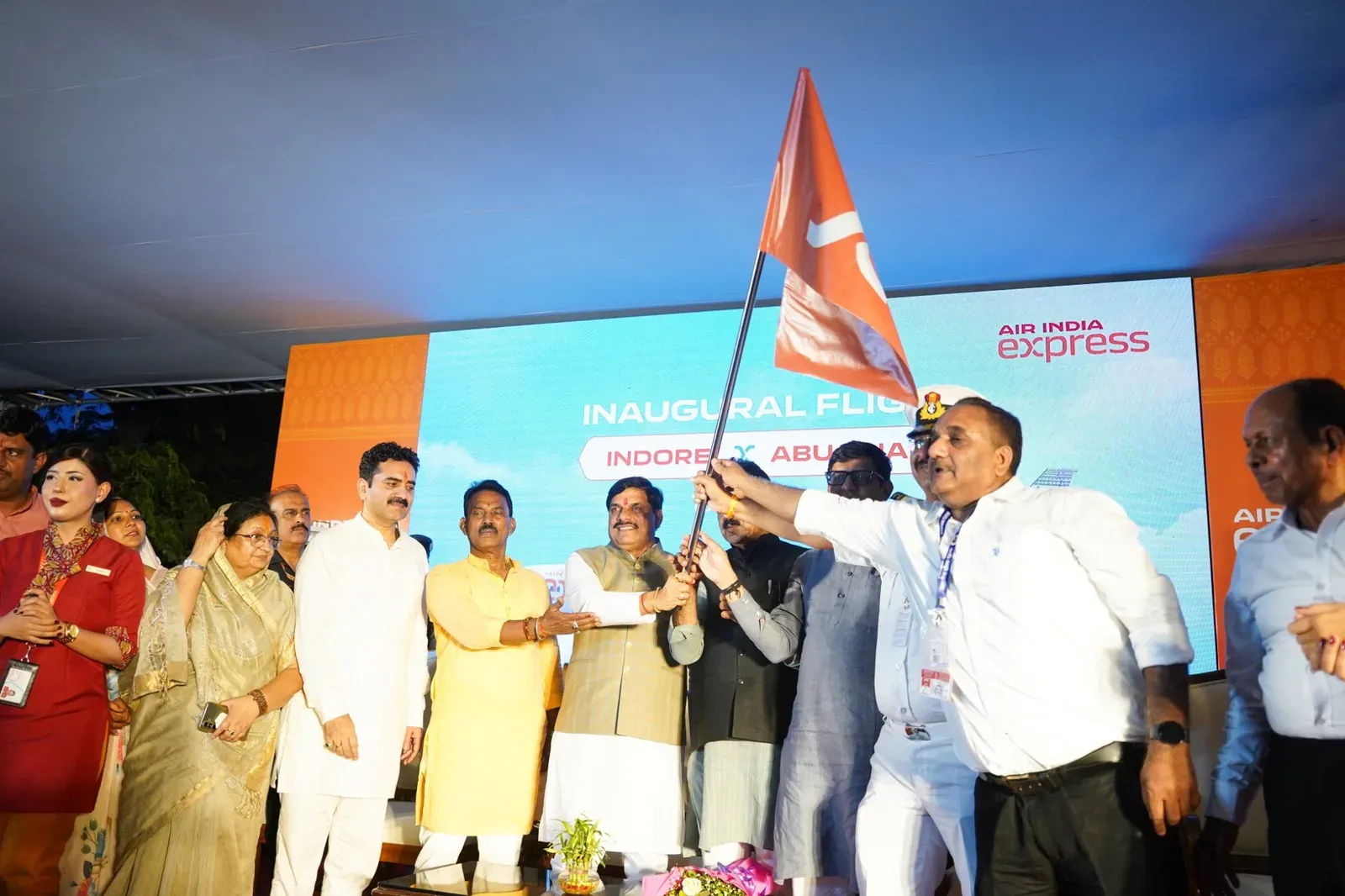 CM Mohan Yadav Flags Off Indore's First Direct International Flight to Abu Dhabi