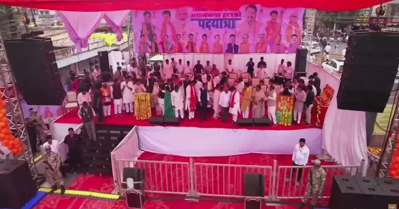 CM Mohan Yadav joins 'Loktantra Bachao' padyatra in Indore