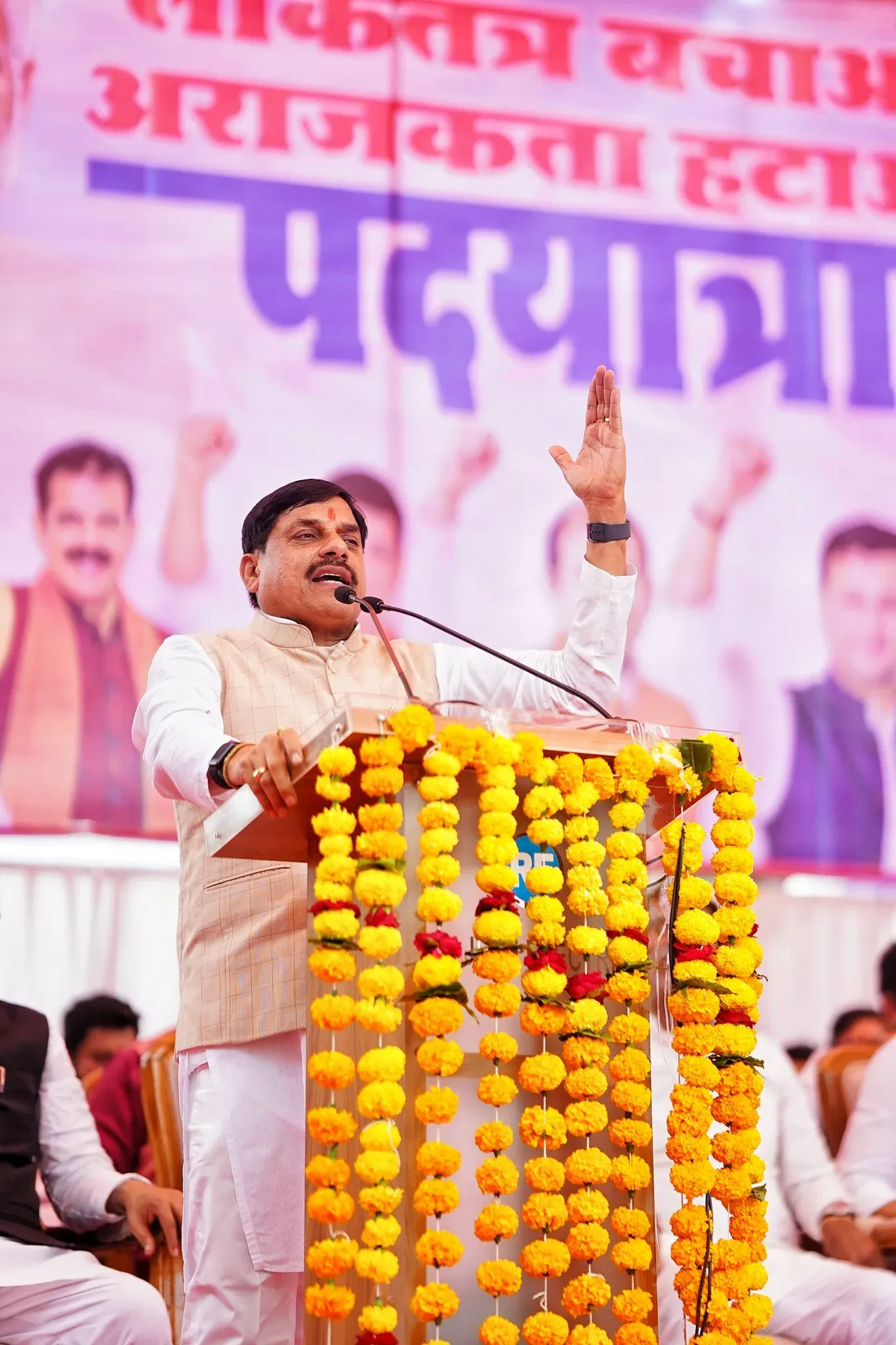 CM Mohan Yadav leads BJP's 'Save Democracy' march in Indore