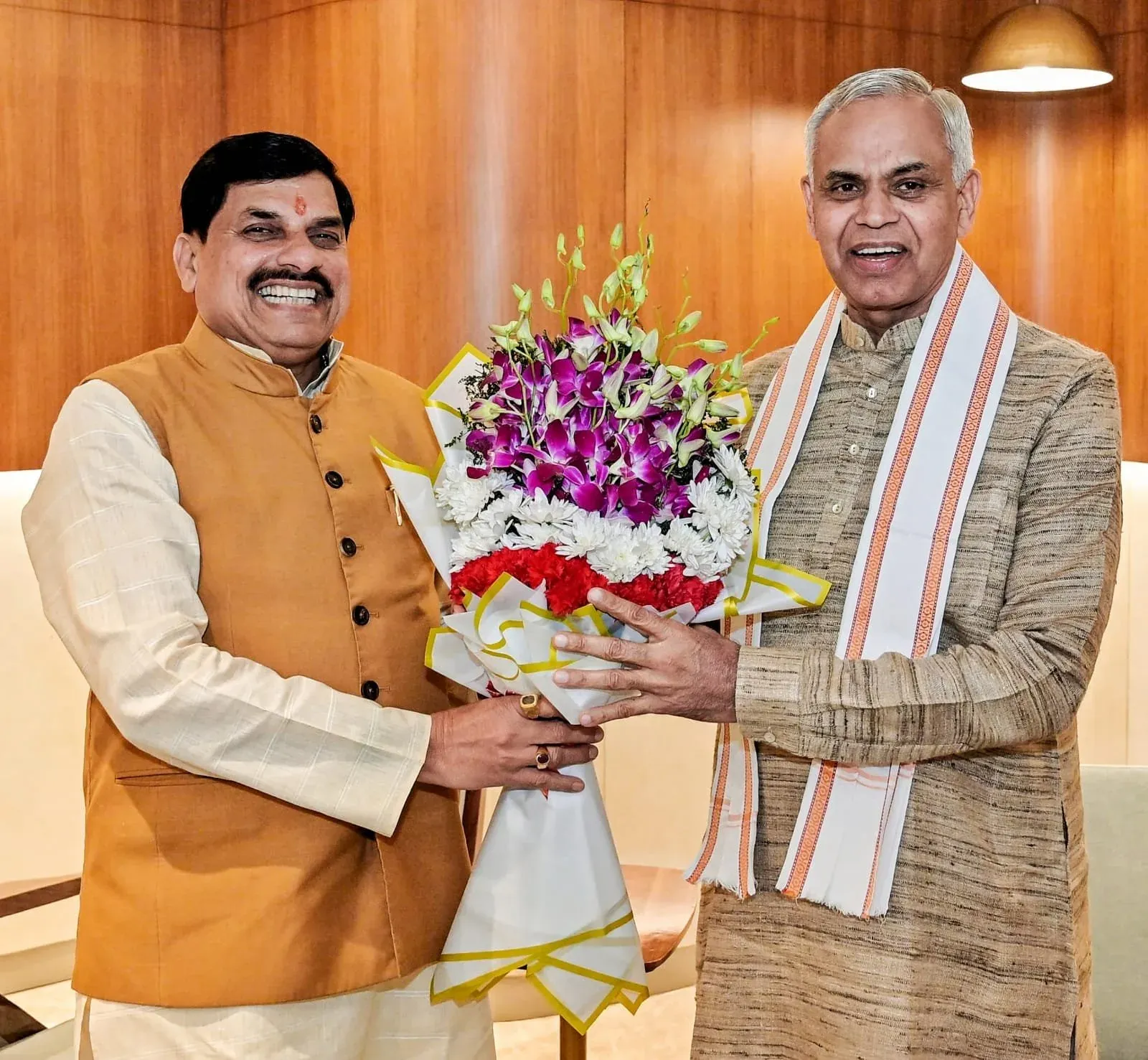 CM Mohan Yadav Meets Gujarat Governor Acharya Devvrat in Delhi