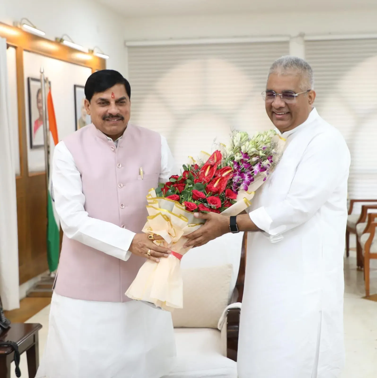 CM Mohan Yadav meets Union Environment Minister Bhupender Yadav in Bhopal