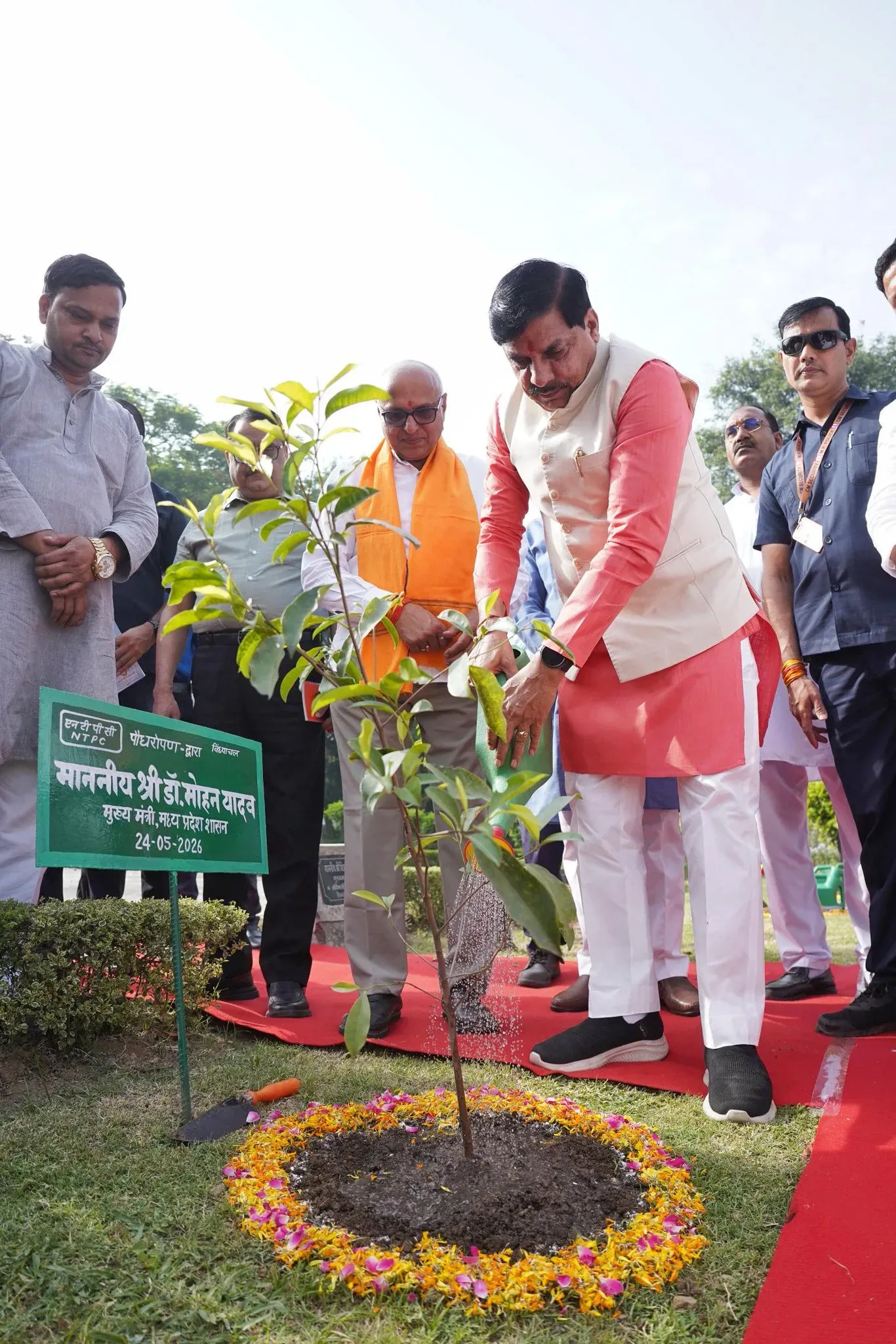 CM Mohan Yadav Plants Saplings at NTPC Singrauli