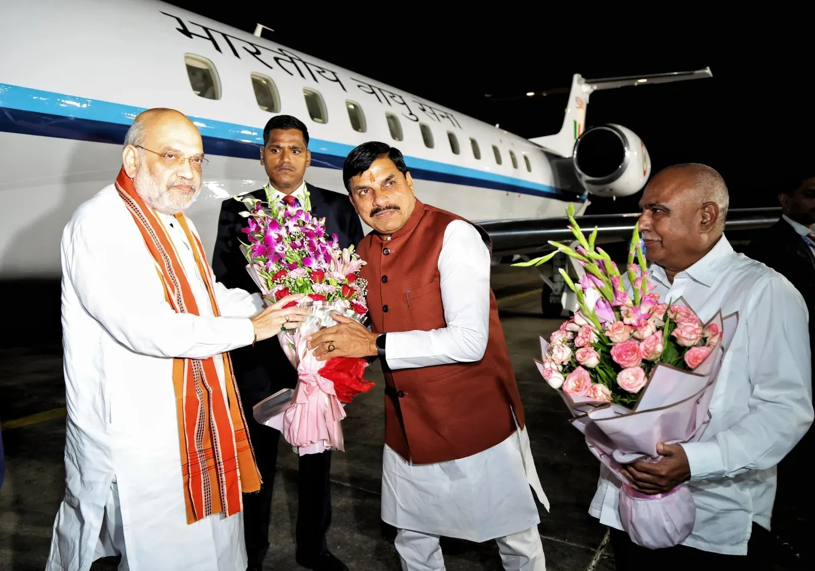 CM Mohan Yadav Welcomes Amit Shah to Bhopal