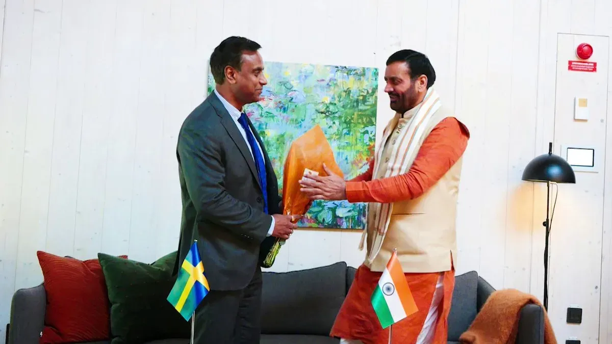 CM Nayab Saini Arrives in Sweden to Court Investment for Haryana