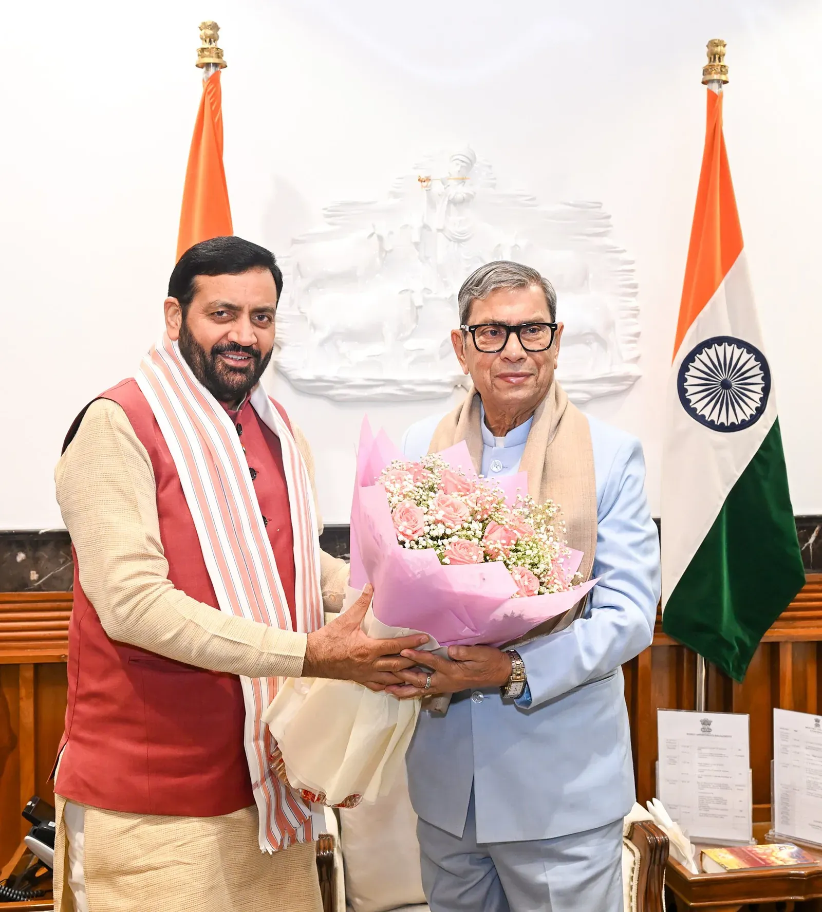 CM Nayab Saini attends HPSC Chairman Satish Saini's oath ceremony