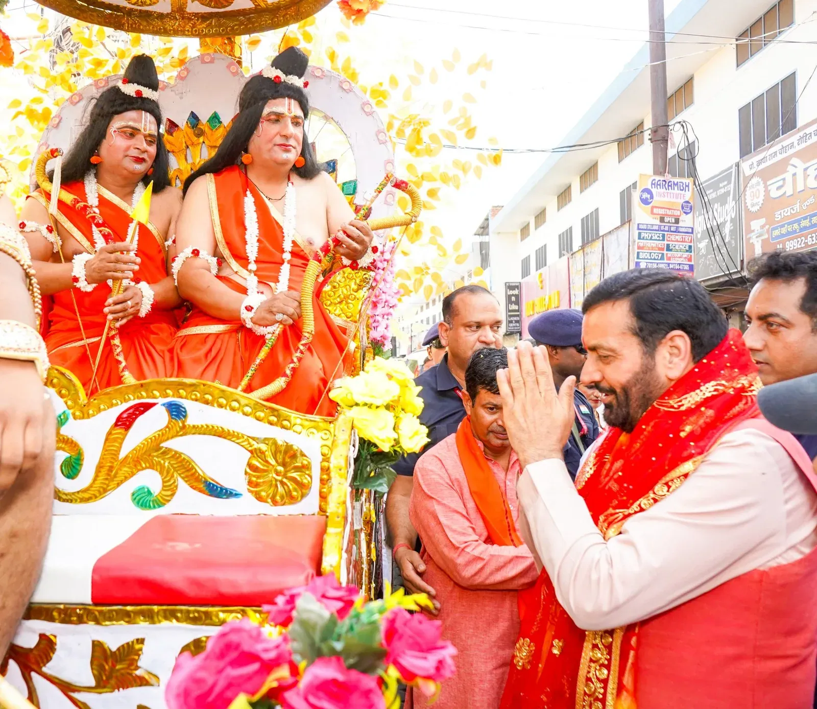 CM Nayab Saini attends Ramleela in Ladwa, greets Haryana on Dussehra