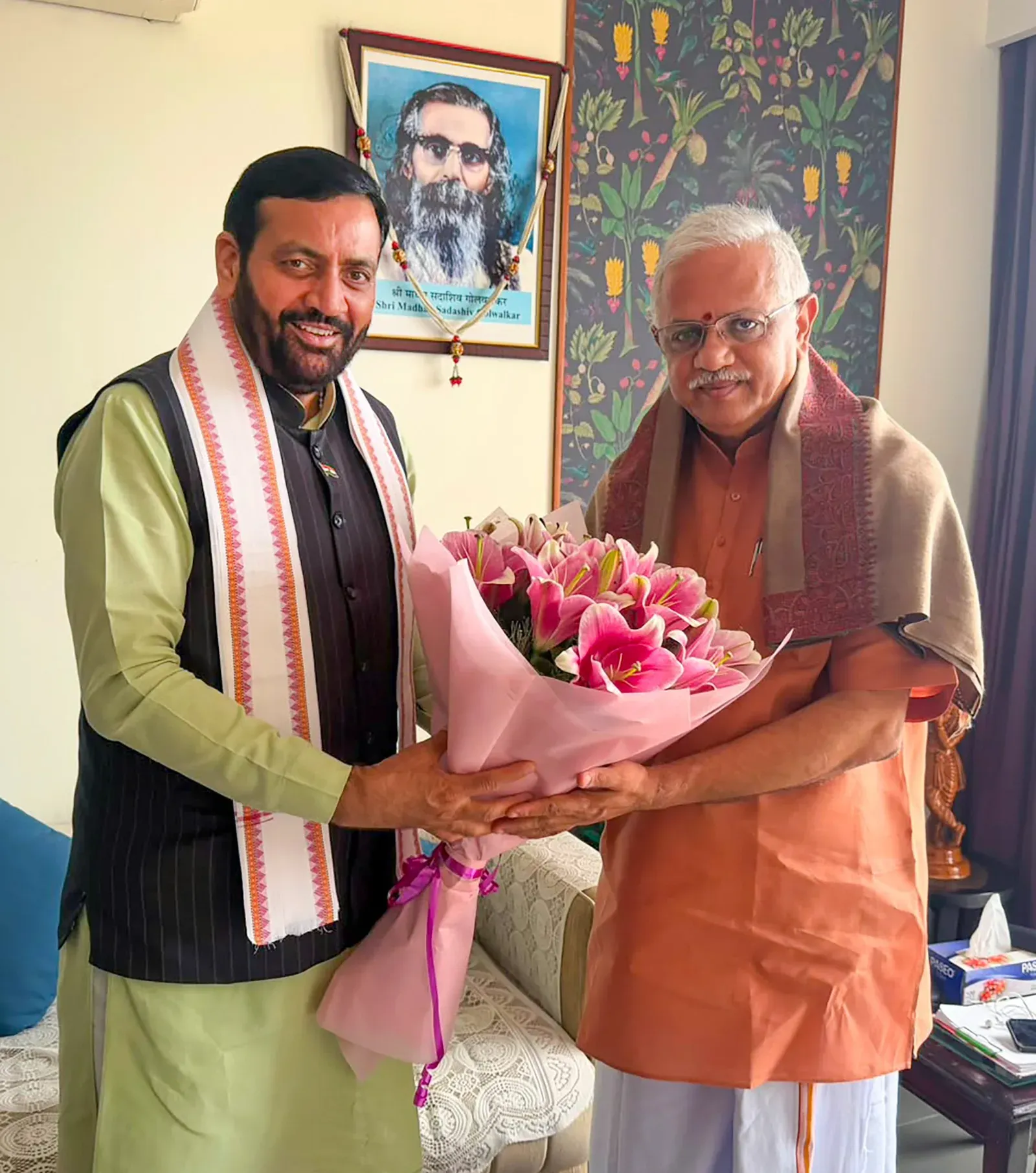 CM Nayab Saini Calls on BJP Org Chief BL Santhosh in Delhi