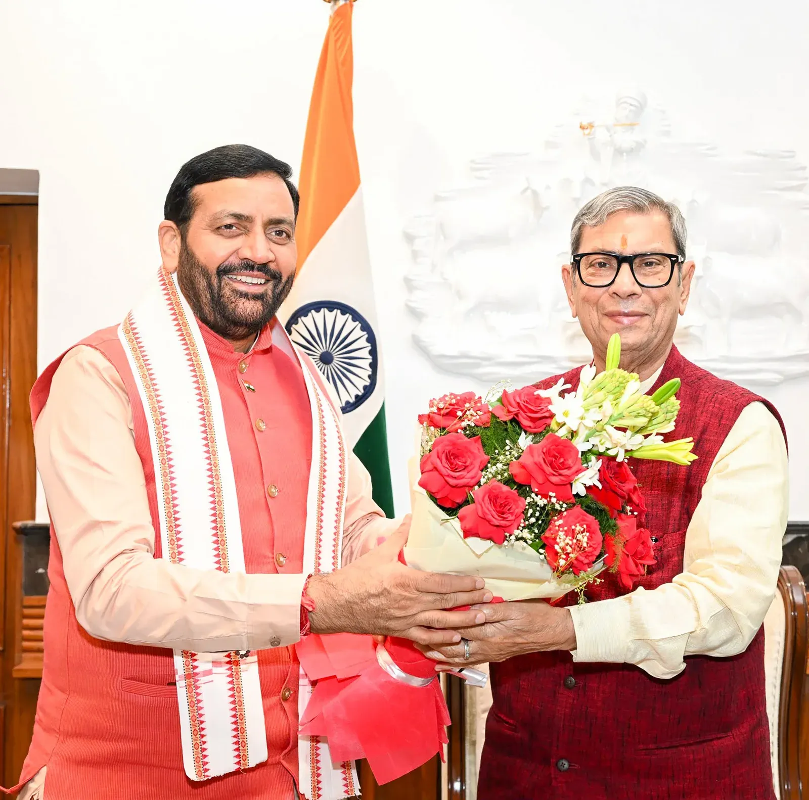CM Nayab Saini Calls on Haryana Governor for Vijayadashami
