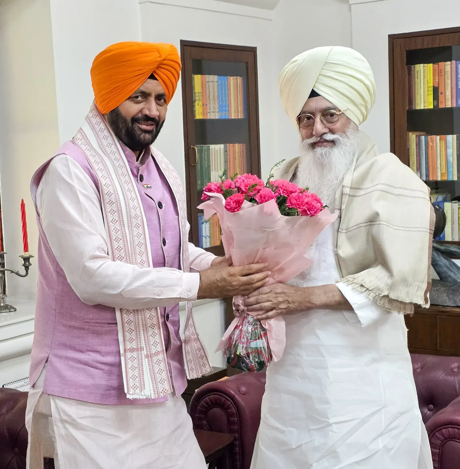CM Nayab Saini Calls on Radha Soami Satsang Beas Chief