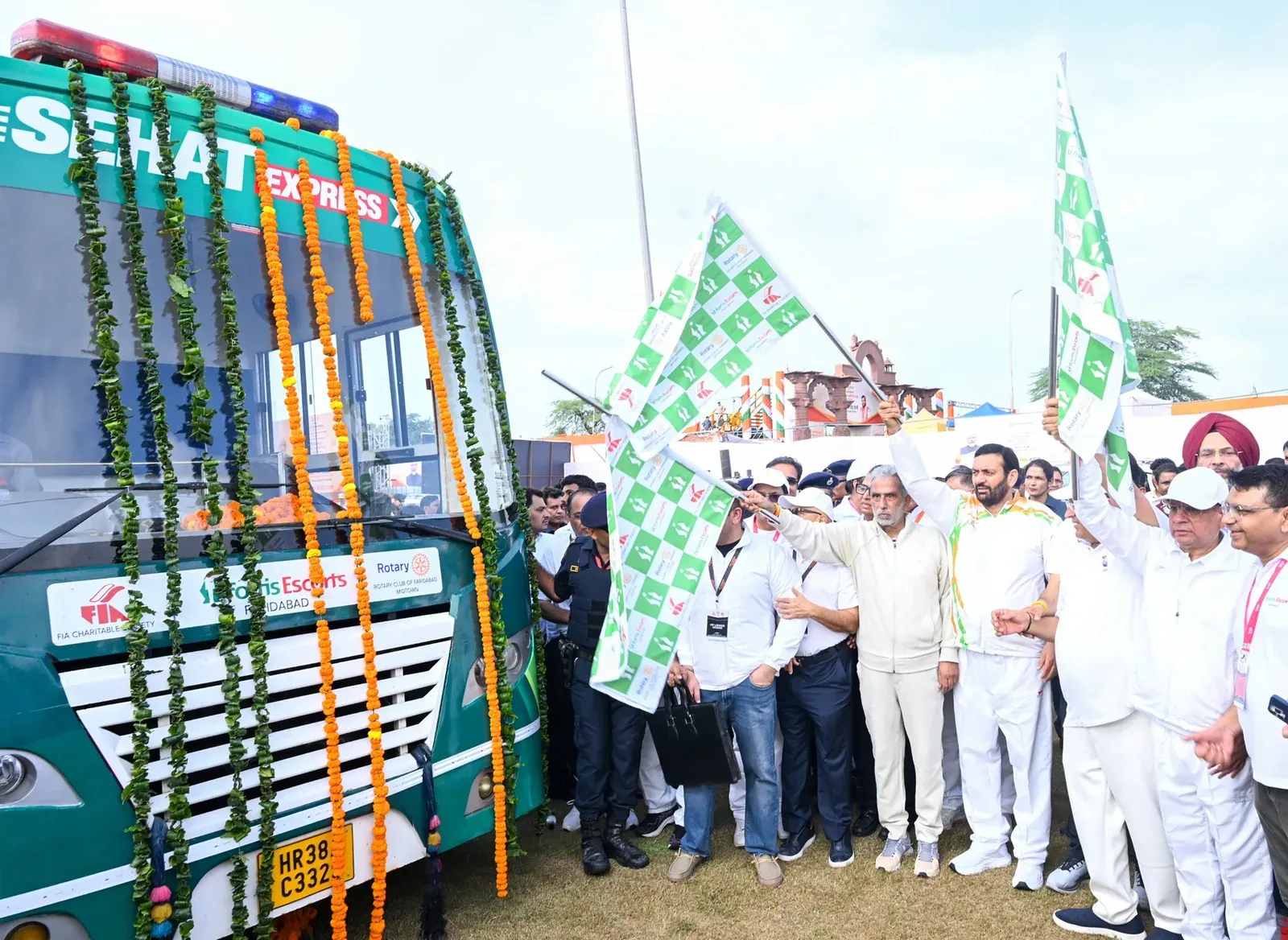 CM Nayab Saini flags off SEHAT EXPRESS health bus in Haryana