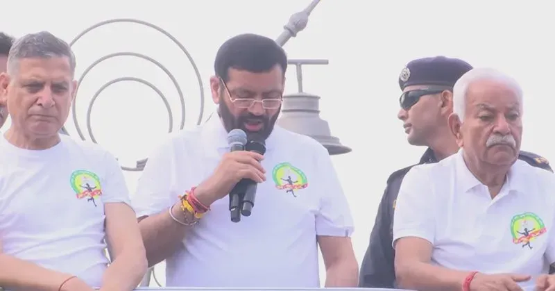 CM Nayab Saini Flags Off Youth Marathon in Yamunanagar