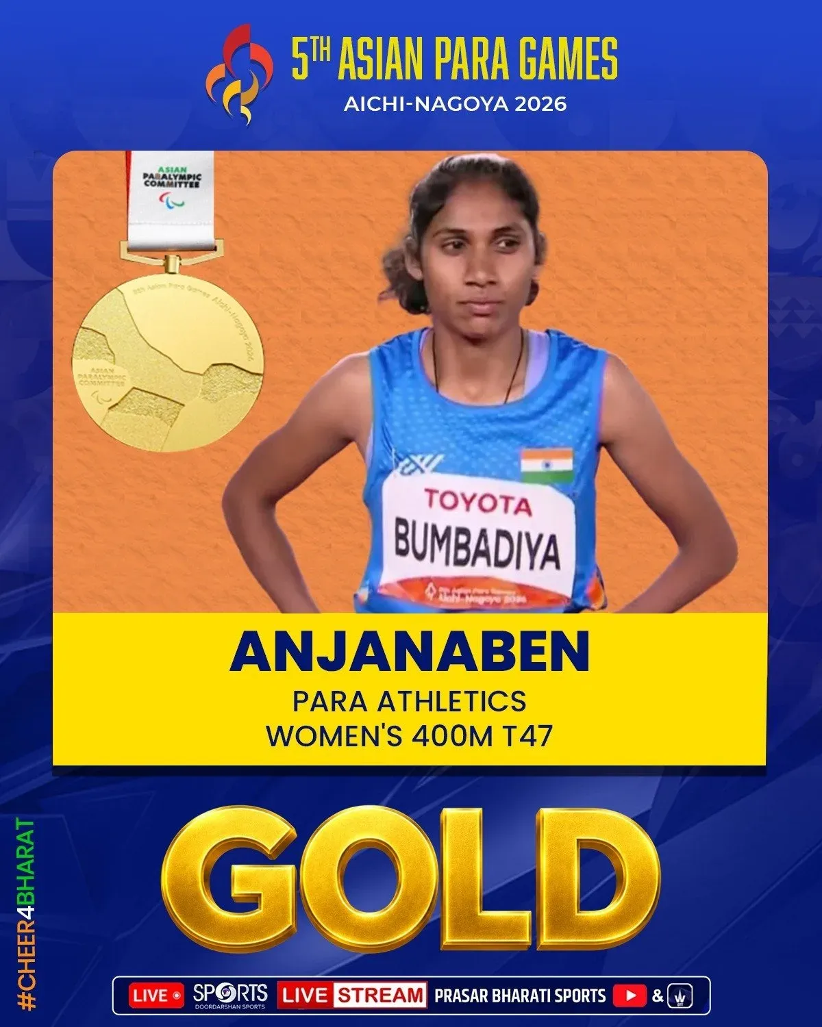 CM Nayab Saini Hails India's Asian Para Games 2026 Medal Winners