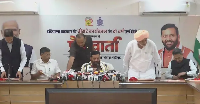 CM Nayab Saini Holds Live Press Conference in Chandigarh