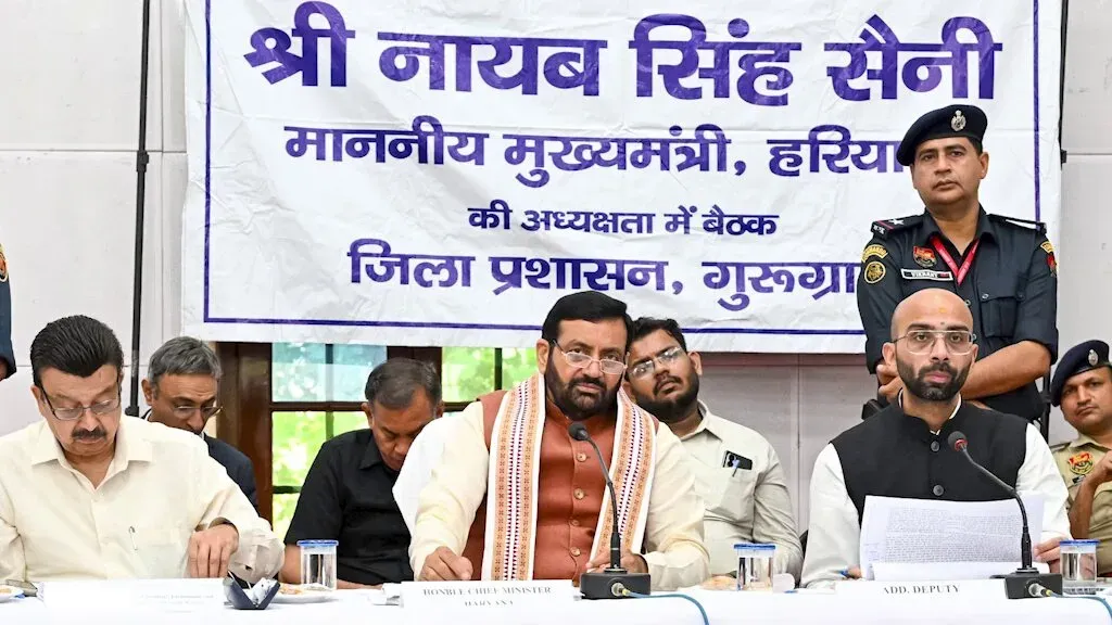 CM Nayab Saini Reviews Grievances at Gurugram District Meet