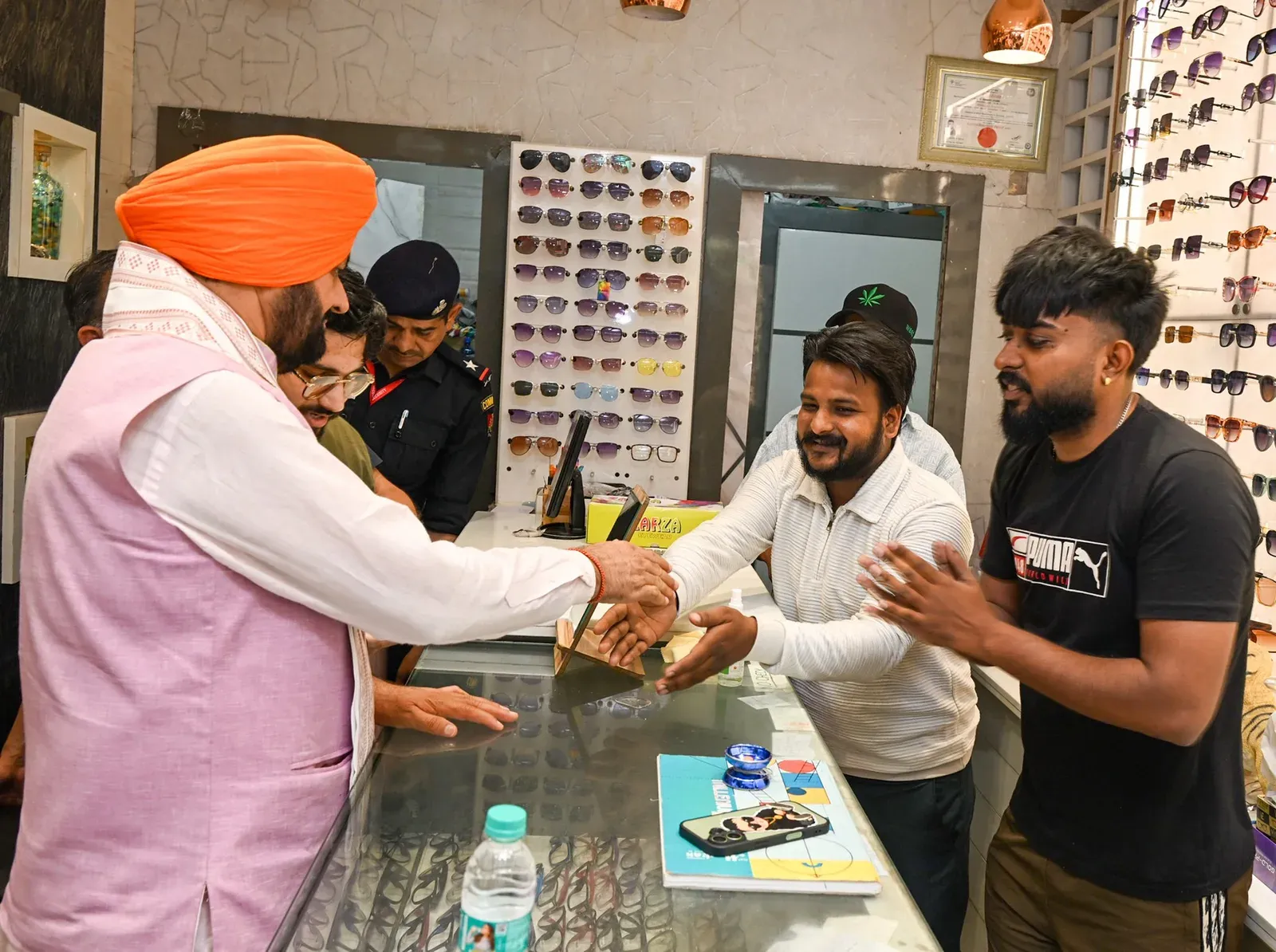 CM Nayab Saini Visits Kapurthala Optician, Flags Youth Screen Health