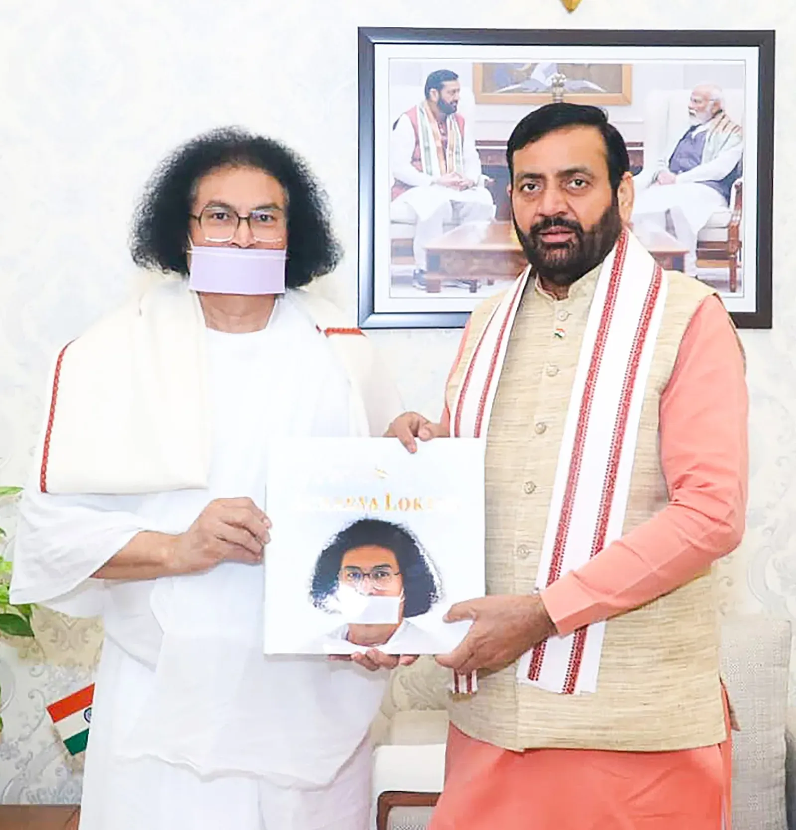 CM Nayab Saini Welcomes Acharya Lokesh Muni at Sant Kabir Kutir