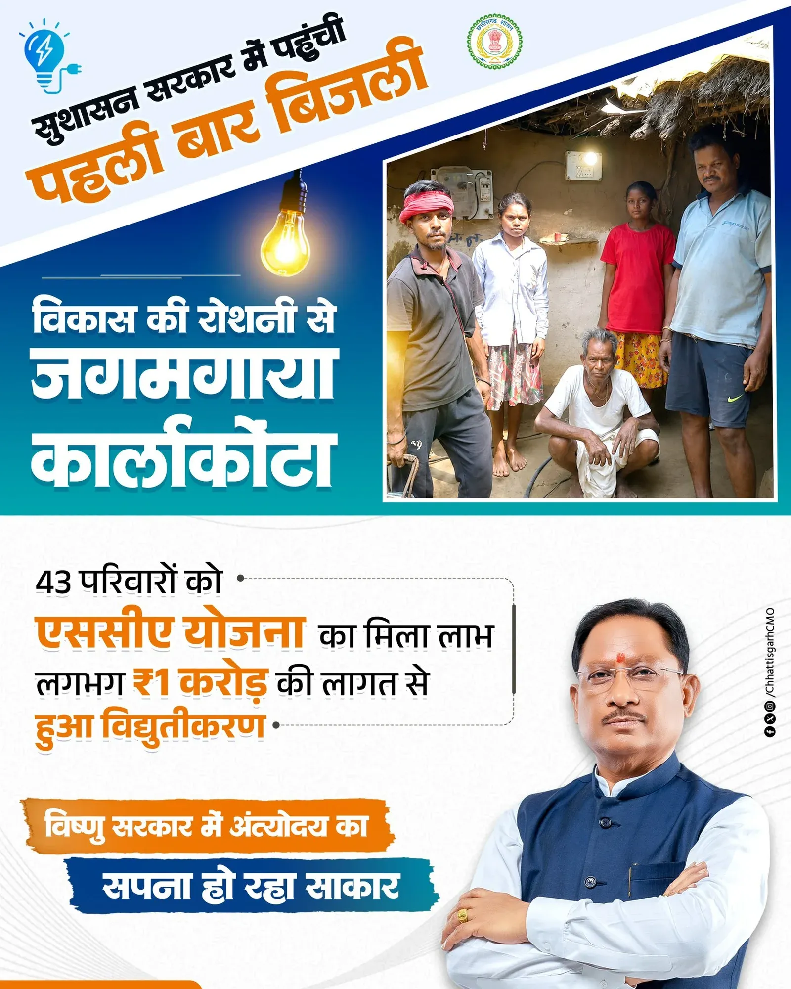 CM Office: Sukma's Karlakonta village gets electricity for first time