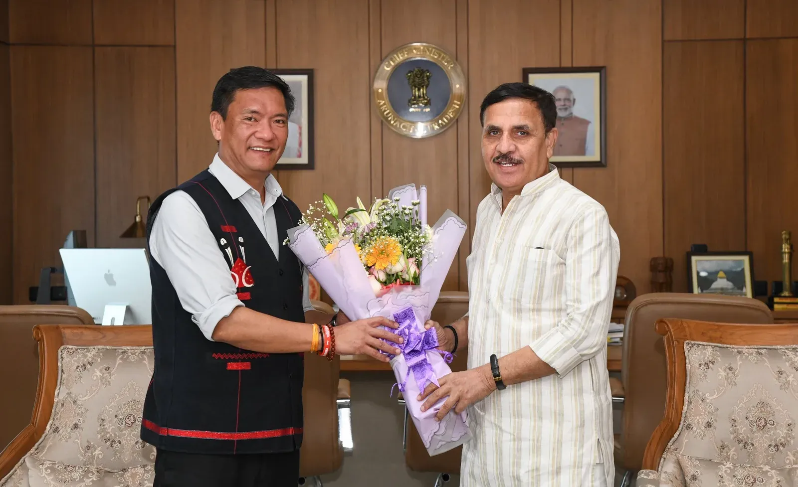 CM Pema Khandu Hosts BJP Leaders in Courtesy Call on Arunachal Affairs