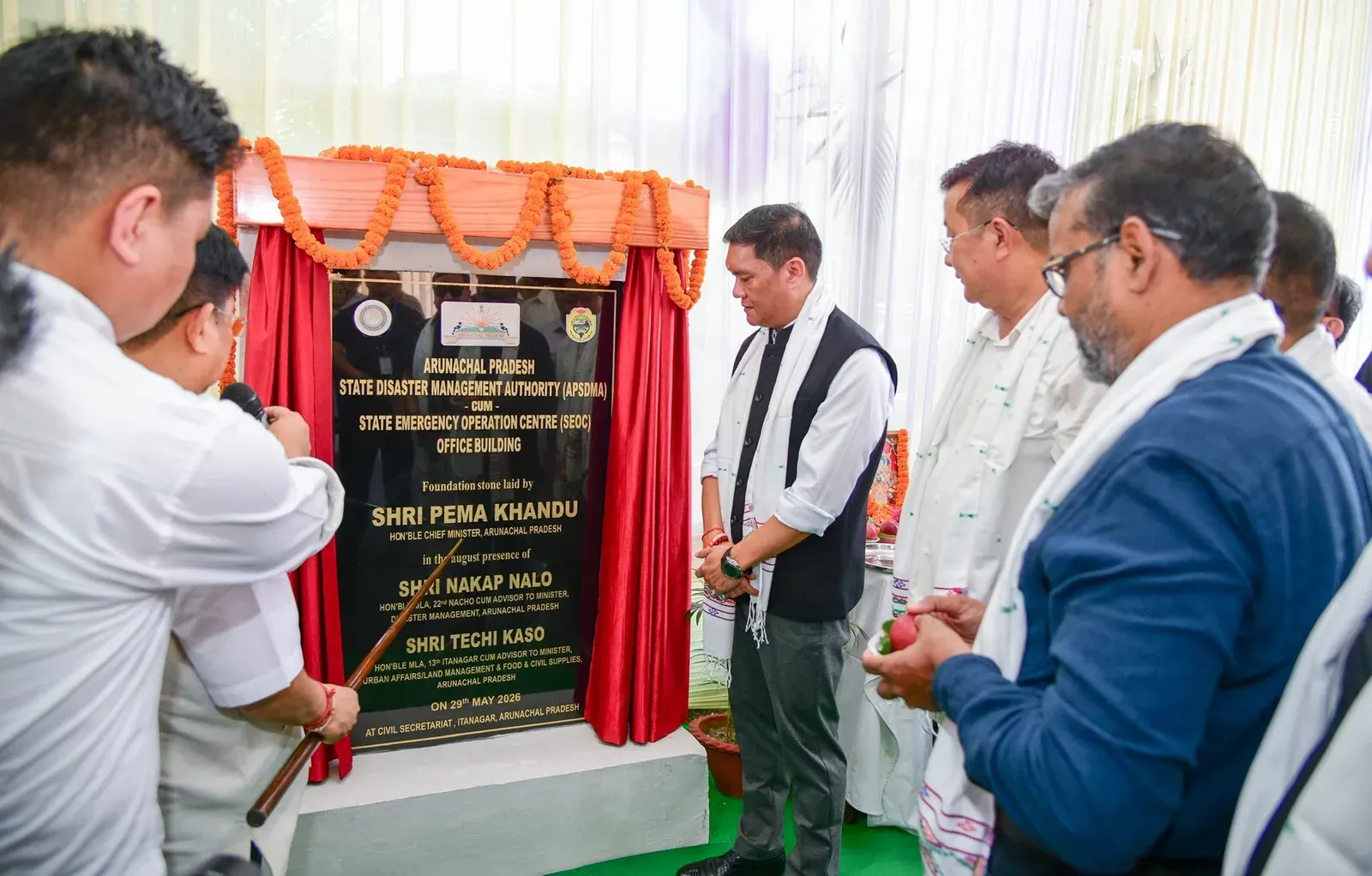 CM Pema Khandu lays foundation for SEOC-SDMA building in Itanagar