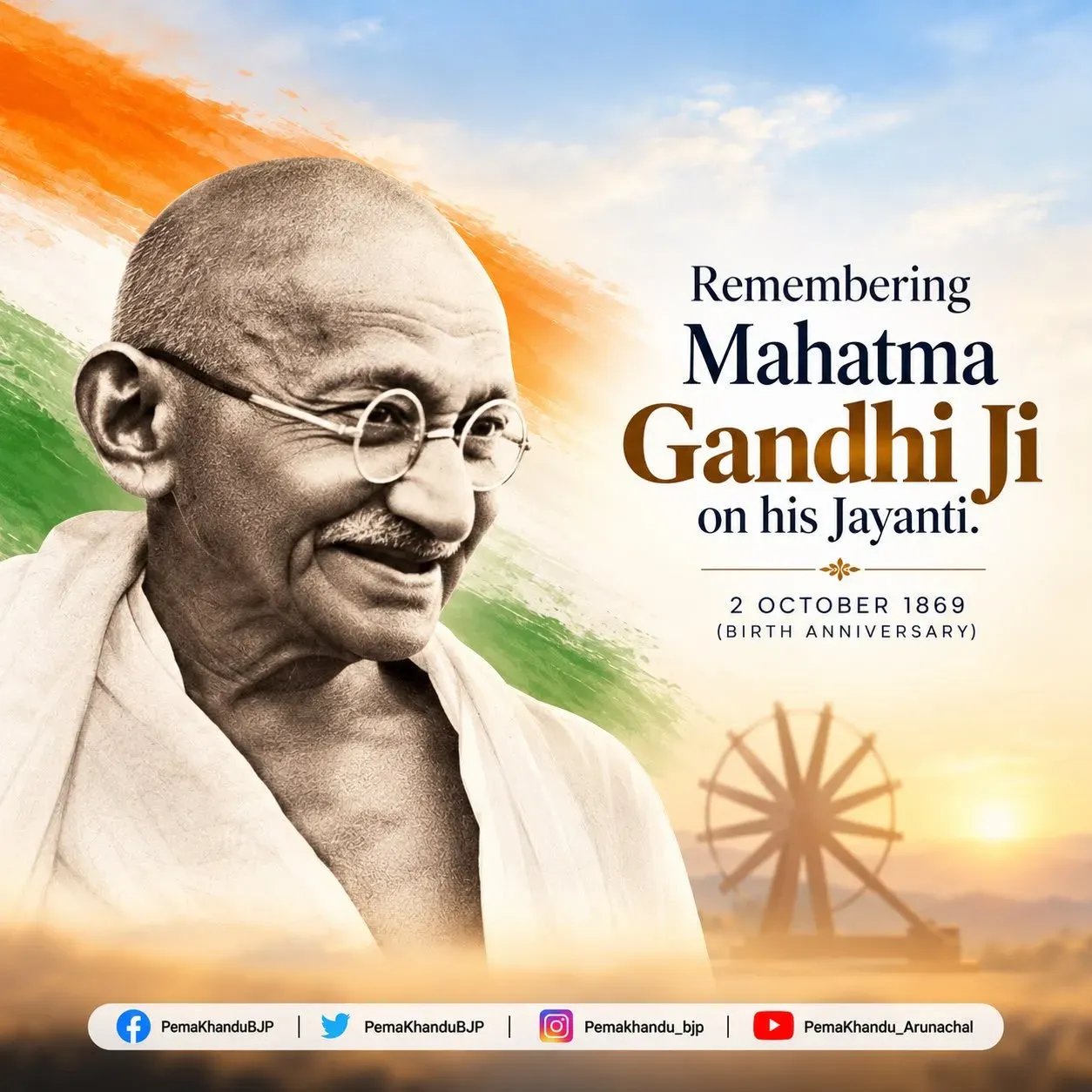 CM Pema Khandu marks Gandhi Jayanti with call for peace