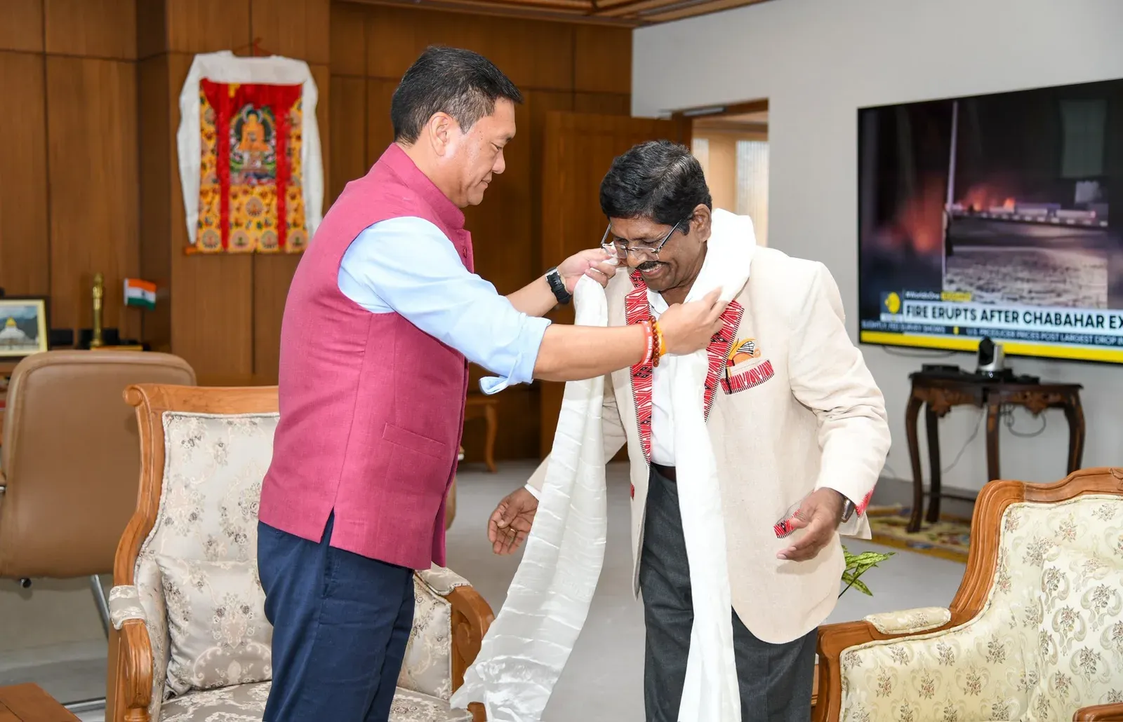 CM Pema Khandu Meets New RGU Vice Chancellor Shivaraj