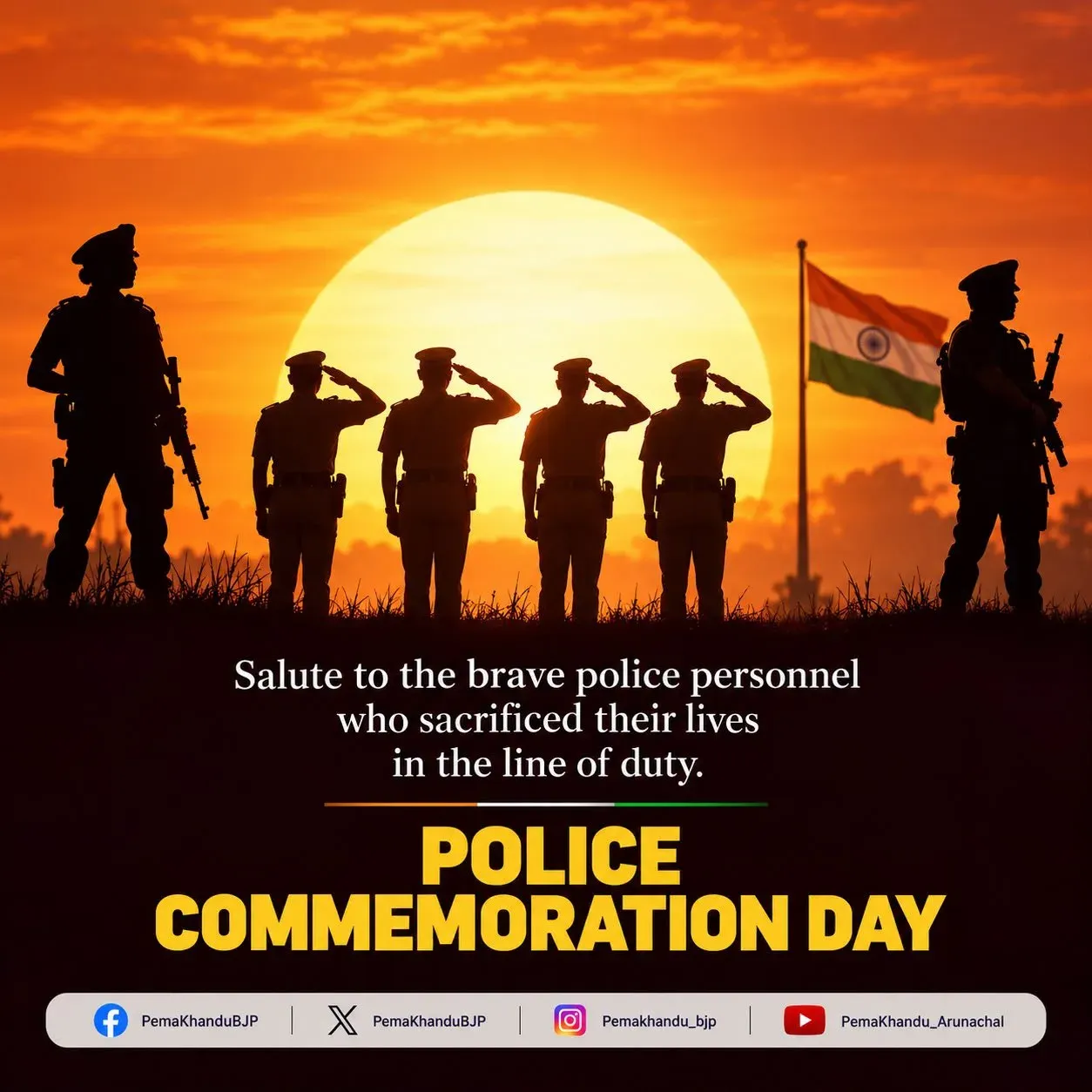 CM Pema Khandu Pays Tribute on Police Commemoration Day