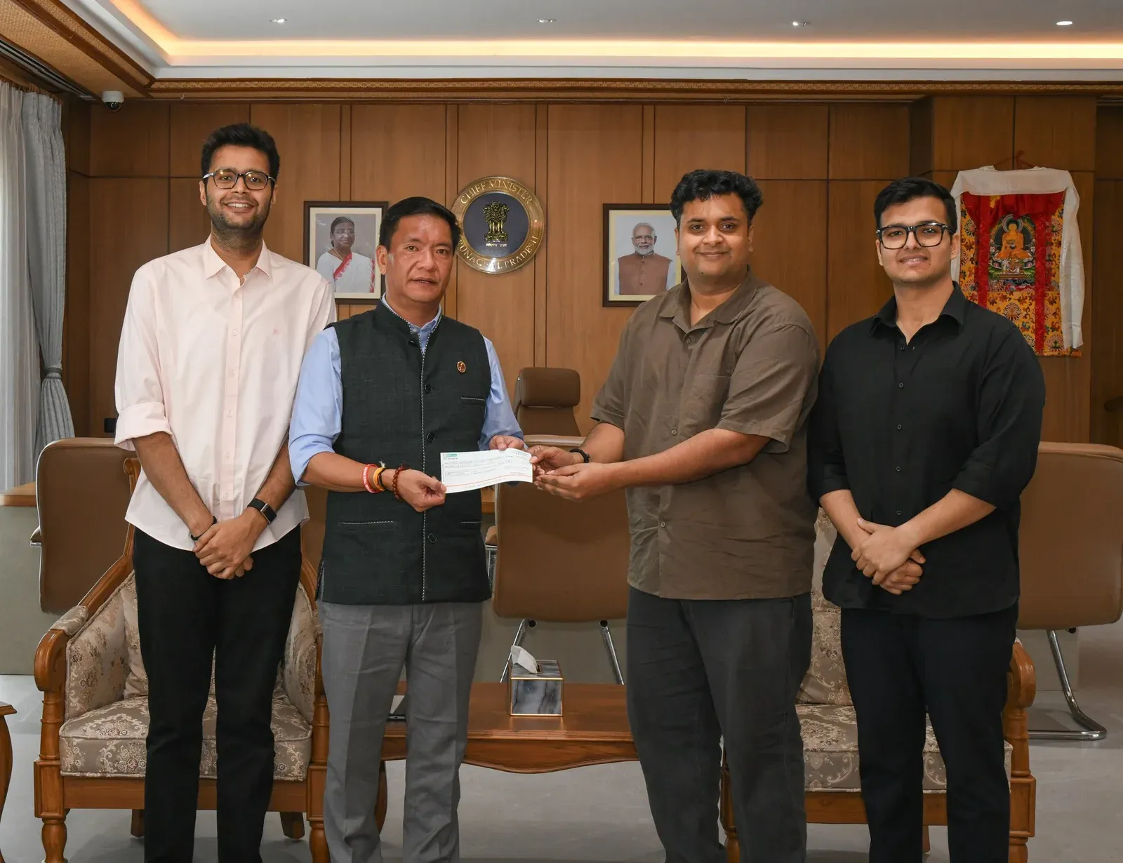 CM Pema Khandu thanks firm for ₹15 lakh flood relief donation
