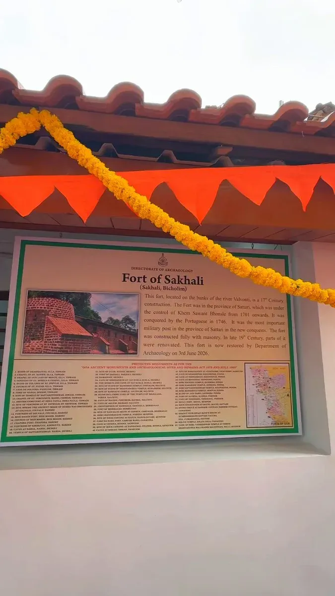 CM Pramod Sawant Hails Sankhali Fort Restoration as Heritage Legacy